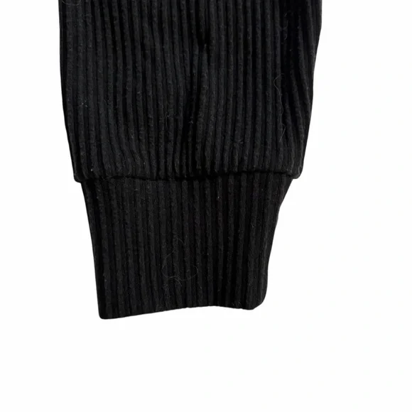 Alo Yoga Ribbed Cropped Long Sleeve Top | Black Minimalist Loungewear | Size S - Picture 7 of 11